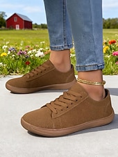 abordables Zapatillas de mujer-Zapatillas clásicas blancas de piel sintética de corte ancho para mujer: zapatos planos informales con cordones para tenis, caminar, la escuela y uso diario.