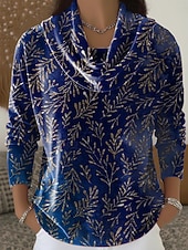 voordelige Chique Blouses-Nieuwjaar Dames Fluweel Ombre Elegant Dagelijks Dagelijks Avond Feest Vakantiekleding blauw Marine Blauw Fuchsia Bruin Herfst Winter