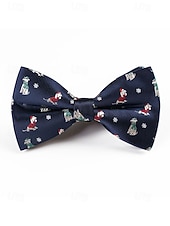 Χαμηλού Κόστους Ανδρικές γραβάτες &amp;amp; παπιγιόν-Χριστουγεννιάτικο παπιγιόν από πολυεστέρα για άνδρες με σχέδια χιονονιφάδας και δέντρου για χριστουγεννιάτικα πάρτι, κόκκινες, πράσινες και μπλε σκούρες επιλογές