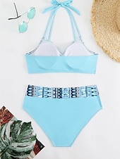 economico Tankini-Per donna Costumi da bagno Due pezzi Birichino Costume da bagno Senza schiena Vacanza Abbigliamento da Spiaggia Floreale All'americana Senza Maniche Costumi da bagno