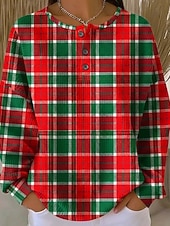 economico Felpe con Cappuccio Testurizzata-Per donna Giacche strutturate Bottoni Grafico Plaid Elegante Vintage Classico Manica Lunga Girocollo Top Regolari Casuale Casa Lavoro Blu Rosa Rosso Arancione Verde Primavera Autunno Inverno