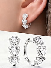 economico Anelli da donna-orecchini da donna in lega di zirconi - elegante design a forma di lacrima con pietre multicolori, perfetti come regali di Natale e San Valentino