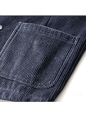 billige Blazer-Herre Kordfløyel jakke Halskrage Årgang Mote Utendørs Ensfarget Blazer Blå kaffe Grå Skreddersydd Single Breasted To-knapper