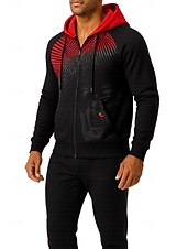 baratos Fatos de treino-Homens Moletom Agasalho de 2 peças Conjuntos de moletom Com Cordão Zip Up Animal Modelado Conjunto de roupa atlética Conjunto de roupa Conjuntos Outono Preto Vocação Exterior Viagem Leve Da Moda