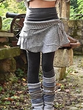 tanie Gładkie legginsy-Damskie Getry Moda miejska Codzienny Pełna długość Średia talia Kolorowy blok Elastyczny pas Wielowarstwowy Wygodny Elastyczny Codzienny Na zewnątrz Urlop Szary Jesień Zima Luźna