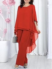 abordables Ensembles chemisiers pour femmes-Femmes Chemisier Manche 3/4 Manche cloche Superposé Élégant Formel Bleu Noir Rose Claire Été Coupe régulière