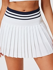  Per donna Tinta unita Gonna casual Gonne da tennis Pantaloncini da tennis Gonne a pieghe Asciugatura Rapida Elastico Traspirante Tennis Corsa Atletico Pantaloni Bianco Giallo Rosa Abbigliamento da