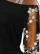 Χαμηλού Κόστους Επίσημες Μπλούζες-Γυναικεία Μπλούζα Κουρελού Γραφική Βίντατζ Στυλάτο Σέξι Μακρυμάνικο Ασύμμετρο Κανονικά μπλουζάκια Καθημερινά Αργίες Εξόδου Μαύρο Ουρανί Καλοκαίρι Άνοιξη Φθινόπωρο Χειμώνας