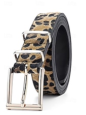preiswerte Damengürtel-Damengürtel mit Leopardenmuster – modisches Kunstleder, verschiedene Farben erhältlich, perfekt für Urlaubsoutfits und Freizeitkleidung