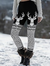 preiswerte -Damen Leggings Gemütliche Leggings Urlaub Vintage Ethno-Stil Volle Länge Hohe Taille Grafik Drucken Bequem Dehnbar Lässig Täglich Urlaub Schwarz Sommer Frühling Herbst Winter Schmale Passform