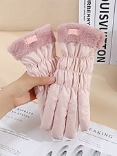 levne Dámské rukavice-Dámské nepromokavé nylonové rukavice s dotykovou obrazovkou, vícebarevné, měkké a teplé, ideální pro zimní a outdoorové aktivity