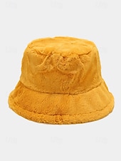 economico Cappelli da donna-Cappello da pescatore natalizio da donna in pelliccia sintetica, morbido e accogliente, disponibile in più colori: regalo perfetto per le feste
