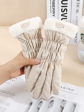 levne Dámské rukavice-Dámské nepromokavé nylonové rukavice s dotykovou obrazovkou, vícebarevné, měkké a teplé, ideální pro zimní a outdoorové aktivity