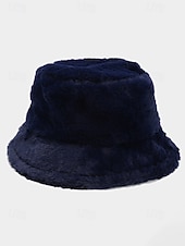 economico Cappelli da donna-Cappello da pescatore natalizio da donna in pelliccia sintetica, morbido e accogliente, disponibile in più colori: regalo perfetto per le feste