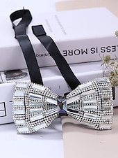 Недорогие Мужские украшения-мужской галстук-бабочка с кристаллами на Рождество, разноцветный, праздничный стиль, с узором из страз и бусин, идеально подходит для праздничных вечеринок и официальных мероприятий