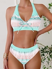 economico Tankini-Per donna Costumi da bagno Due pezzi Birichino Costume da bagno Senza schiena Vacanza Abbigliamento da Spiaggia Floreale All'americana Senza Maniche Costumi da bagno