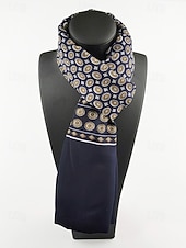 ieftine Cravate și papion pentru bărbați-Eșarfă bărbătească din poliester cu imprimeu floral paisley – design elegant, opțiuni multiple de culoare pentru ocazii formale și casual