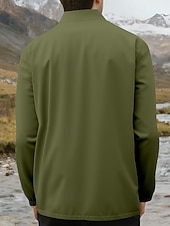 abordables chaqueta deportiva-Hombre Chaqueta al aire libre Chaqueta para senderismo Vacaciones Diario Resistente al Viento Mantiene abrigado Bolsillo Otoño Invierno Plano Moda Clásico Escote Chino Regular Amarillo Claro Negro
