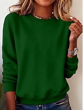 billiga Enkla huvtröjor-Dam Pullover-tröja Mönster Grafisk Ledigt Långärmad Rund hals Vanliga toppar Ledigt Gata Helgdag Ljusblå Svart Vit Gul Mörkrosa Vår Höst Vinter