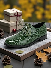 economico Scarpe oxford da donna-scarpe oxford da donna con motivo coccodrillo verde – classiche scarpe eleganti con lacci per occasioni formali, di lavoro e di festa