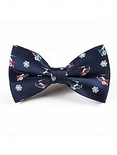 Χαμηλού Κόστους Ανδρικές γραβάτες &amp;amp; παπιγιόν-Χριστουγεννιάτικο παπιγιόν από πολυεστέρα για άνδρες με σχέδια χιονονιφάδας και δέντρου για χριστουγεννιάτικα πάρτι, κόκκινες, πράσινες και μπλε σκούρες επιλογές