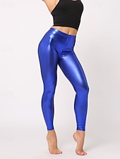 cheap Women's Skinny Pants-Women's Leggings Fashion Streetwear Full Length Medium Waist Plain Pocket Elastic Waist Comfortable High Elasticity Daily Outdoor Vacation Blue Pink Red Green Fall Winter Loose Fit