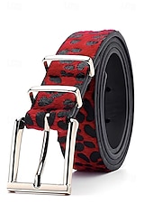 preiswerte Damengürtel-Damengürtel mit Leopardenmuster – modisches Kunstleder, verschiedene Farben erhältlich, perfekt für Urlaubsoutfits und Freizeitkleidung