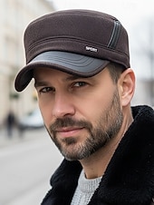 Χαμηλού Κόστους Ανδρικά καπέλα-Ανδρικό χειμερινό καπέλο από πολυεστέρα με πτυσσόμενα αυτιά, κομψό και ζεστό, ιδανικό για κρύο καιρό σε εξωτερικούς χώρους