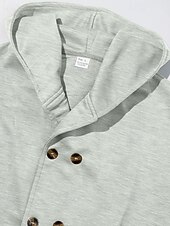 economico Giubbotti e cappotti da uomo-Per uomo Giacca Leggera Giacca Casual Giacca con Cappuccio All'aperto Quotidiano Doppiopetto Primavera Autunno Semplice Streetwear Quotidiano Con Cappuccio Regolare Blu Nero Verde chiaro Rosso Cachi