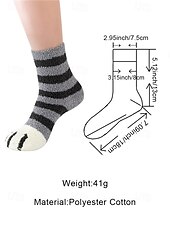 お買い得  レディースソックス-レディースコットンブレンドソックス、猫の足跡プリントデザインの6足セット、複数の色、柔らかくて快適な毎日の着用に最適