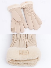 levne Dámské rukavice-Dámské nepromokavé nylonové rukavice s dotykovou obrazovkou, vícebarevné, měkké a teplé, ideální pro zimní a outdoorové aktivity