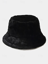 economico Cappelli da donna-Cappello da pescatore natalizio da donna in pelliccia sintetica, morbido e accogliente, disponibile in più colori: regalo perfetto per le feste