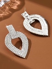tanie Kolczyki damskie-Damskie błyszczące kolczyki w kształcie łezki z kryształkami – luksusowa biżuteria kryształowa na wieczorne, efektowne imprezy