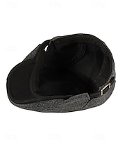 זול כובעי גברים-כובע שטוח וינטג' לגברים מפוליאסטר, עיצוב משובץ, זמין במגוון צבעים, כובע קז'ואל ואופנתי לסתיו ולחורף