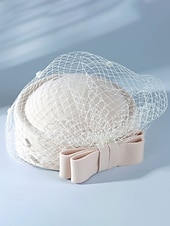 Недорогие Рождественские аксессуары-женская рождественская шапка из искусственной шерсти, с бантом и сеткой, несколько цветов для праздничных мероприятий, идеально подходит для торжеств и зимней моды