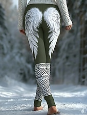 preiswerte -Damen Leggings Gemütliche Leggings Urlaub Vintage Ethno-Stil Volle Länge Hohe Taille Grafik Drucken Bequem Hohe Elastizität Lässig Täglich Urlaub Navy-Blau Dunkellila Schwarz Olive Frühling Herbst