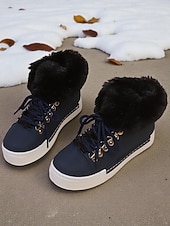 Недорогие Женские кроссовки-женские красные кеды из искусственного меха — тёплая зимняя обувь на шнуровке с мягкой подкладкой, повседневная рождественская обувь для отдыха на природе и уличного стиля