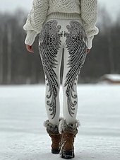 Χαμηλού Κόστους Τέχνη &amp; Σχεδίαση Εκτύπωση-Γυναικεία Κολάν Διακοπές Βίντατζ Μοντέρνα Πλήρες μήκος Ψηλή Μέση Γραφική Γεωμετρικό 3D εκτύπωση Γρήγορο Στέγνωμα Ικανότητα να αναπνέει Moale Ελαστικό Διακοπές Επίσημο Δρόμος Μαύρο Λευκό Μπλε Απαλό