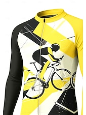 Недорогие Мужские джерси-Муж. Велокофты Сноуборд Джерси Геометрический принт Мультипликационный персонаж Контрастный цвет Длинный рукав Велоспорт Футболка Футболка Джерси Компрессионная одежда с 3 задними карманами