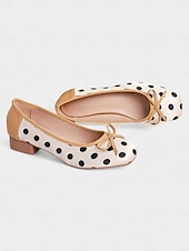 Χαμηλού Κόστους Ημέρα του Αγίου Βαλεντίνου-Γυναικείες μπαλαρίνες με πουά και φιόγκο – χαριτωμένο ρετρό στυλ δεκαετίας του 1950, ιδανικές για casual ντύσιμο, καθημερινές εξόδους και tea parties