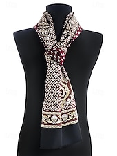 ieftine Cravate și papion pentru bărbați-Eșarfă bărbătească din poliester cu imprimeu floral paisley – design elegant, opțiuni multiple de culoare pentru ocazii formale și casual