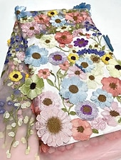  A-linje Ankellengde Cocktailkjoler Elegant Årgang Blomster Halvlange ermer V-hals Bryllup Formell Rosa kjole Sateng Blonder med Broderi Lomme