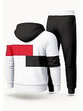 baratos Fatos de treino-Homens Moletom Agasalho de 2 peças Conjuntos de moletom Com Cordão Zip Up Bloco de cor Conjuntos Outono Inverno Preto Azul Real Vocação Exterior Viagem Leve Da Moda Manga Longa Esporte Roupas