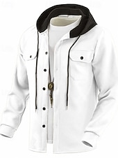 abordables Vestes Décontractées-Homme Veste Légère Veste Décontractée Veste à Capuche Extérieur Occasionnel Avec Poches Automne Hiver Bloc de Couleur Streetwear Quotidien À capuche Régulier Noir Blanche bleu marine Kaki Grise Veste