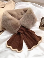 preiswerte Schals für Damen-Weihnachtsschal aus Kunstpelz für Damen – weich und kuschelig, in verschiedenen Farben erhältlich, stilvolles Winteraccessoire für Weihnachtsfeiern, Veranstaltungen im Freien und kaltes Wetter