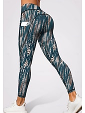 abordables polainas 3d-Mujer mallas de pilates Pantalones de fitness Leggings casuales Bolsillos Impuesto de timbre Retazos Pilates Gimnasio Entrenamiento de gimnasio Pantalones Mallas Leggings Leggings Leopardo Gradiente