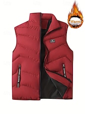 economico Gilet Puffer da Uomo-Per uomo Gilet imbottito Gilet Vacanza Quotidiano Data Moda Casual Autunno Inverno Tasca Poliestere Caldo Confortevole Tinta unica Cerniera Collo alla coreana Vestibilità regolare Blu Nero Giallo