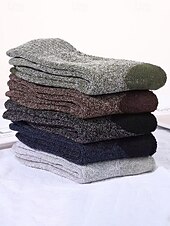 levne Pánské rukavice-Pánské bavlněné termo ponožky - měkké, teplé, 5 párů, ideální na zimu, outdoorové aktivity a jako vánoční dárek