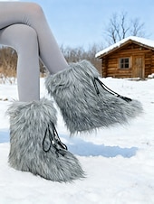 economico Stivali di neve e inverno-stivali invernali da donna in pelliccia sintetica: eleganti dettagli con nappe, stivali da neve caldi e comodi, perfetti per il freddo, per l'abbigliamento casual e per l'outdoor