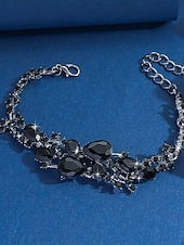 levne Svatba ACC-Dámský náramek s křišťálovými kamínky - třpytivý stříbrný nastavitelný náramek na večírky, svatby a večerní příležitosti na konci roku